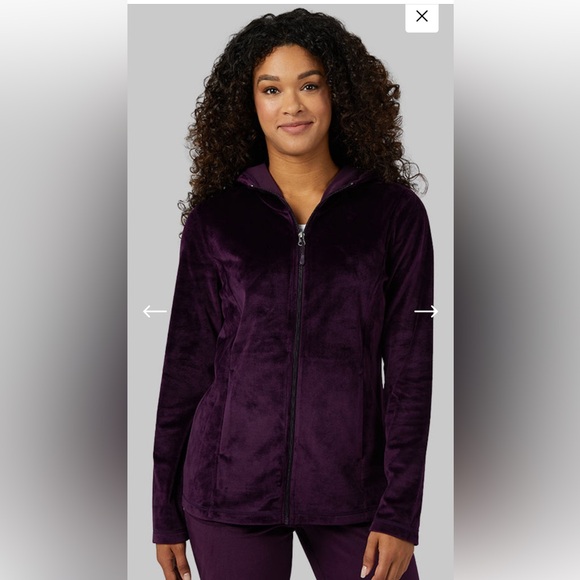 WOMEN'S SOFT VELOUR HOODED FULL-ZIP - Picture 1 of 4